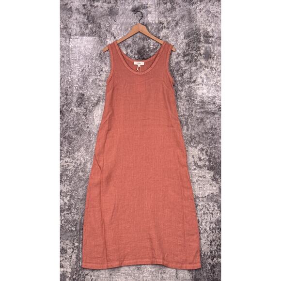New Sauths Dress XS Womens Pink Linen Sleeveless Maxi - Picture 1 of 8